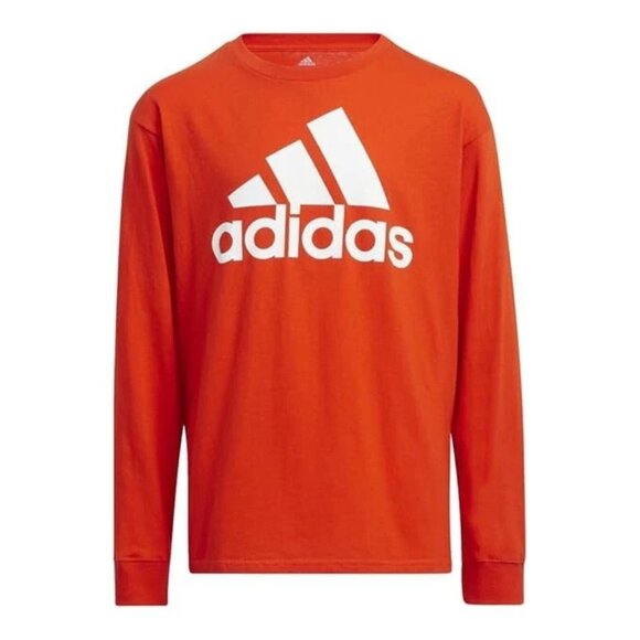NEW Adidas Amplifier Badge of Sport Tee T-Shirt Women's Sz M Orange Long Sleeve - Picture 1 of 7